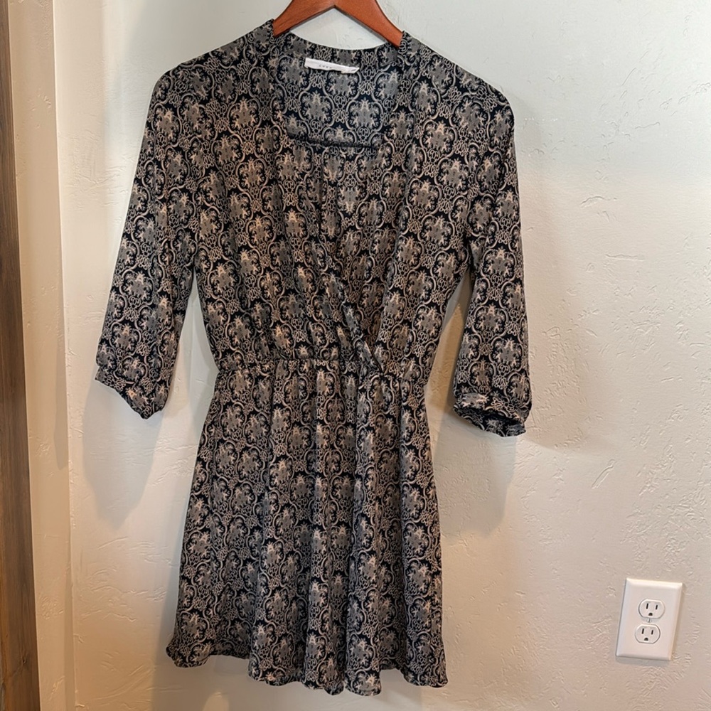 Lush women’s dress.  Blue and tan